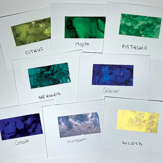 6 Packs: 8 ct. (48 total) Tim Holtz® Greens & Blue Alcohol Ink Set